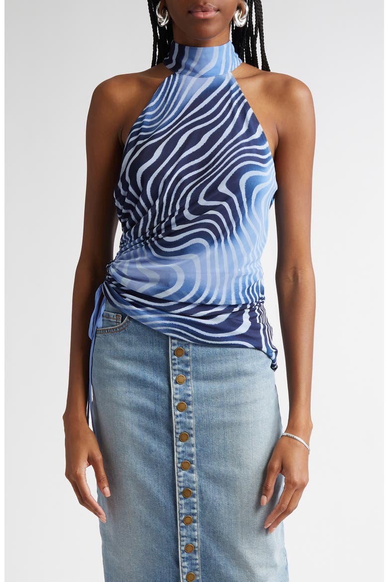 Kemeisha Swirl Print Sleeveless Top, Main, color, NAVY SWIRL
