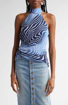 Ramy Brook Kemeisha Swirl Print Sleeveless Top