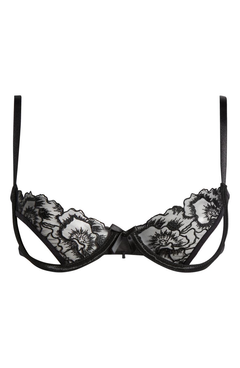 KILO BRAVA Cutout Underwire Demi Bra, Alternate, color, Black