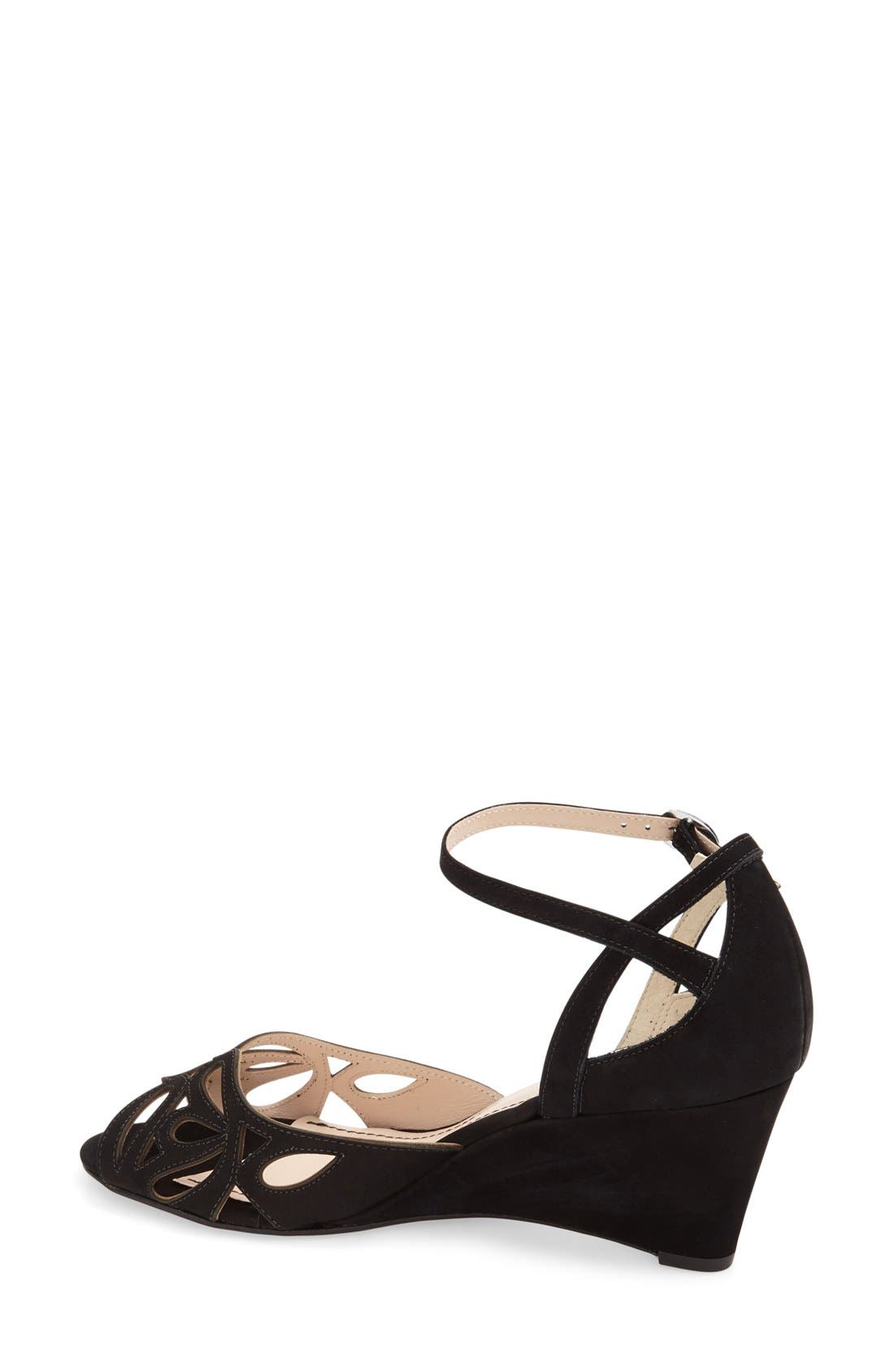'Kismet' Wedge Sandal, Alternate, color, BLACK