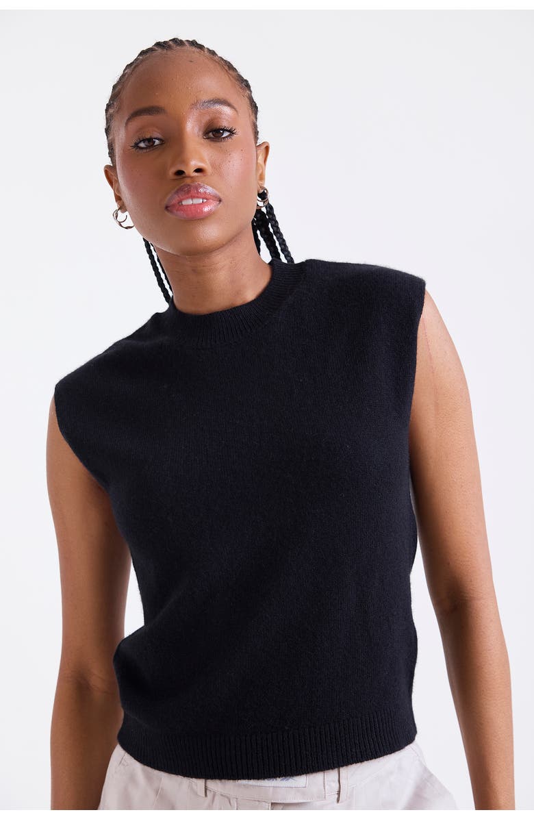 1982 Zarah Crew Neck 100% Cashmere Vest, Main, color, Black