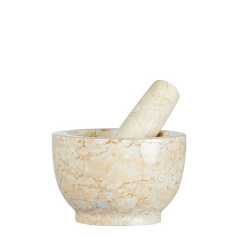 Champagne Marble Mortar 
Pestle, 4-Inch Height