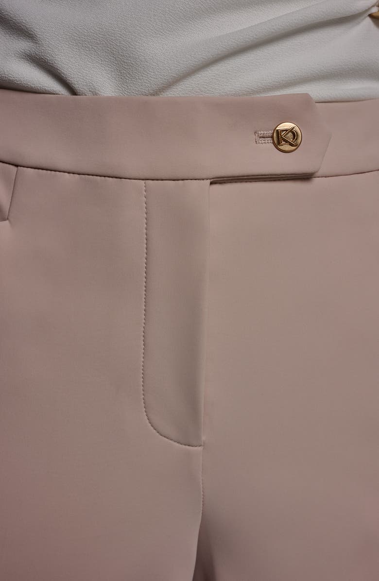 Donna Karan New York Side Button Flat Front Straight Leg Pants, Alternate, color, Snow Petal