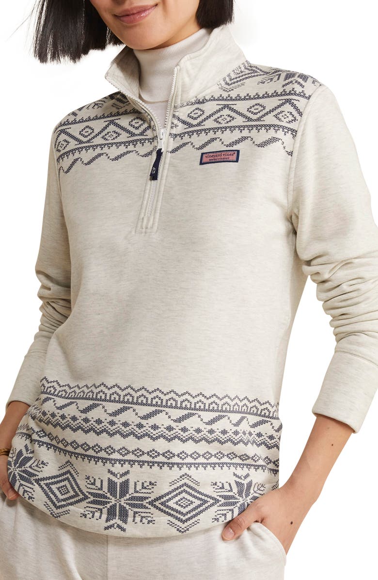 vineyard vines Dreamcloth Relaxed Fair Isle Half Zip Sweatshirt, Main, color, 