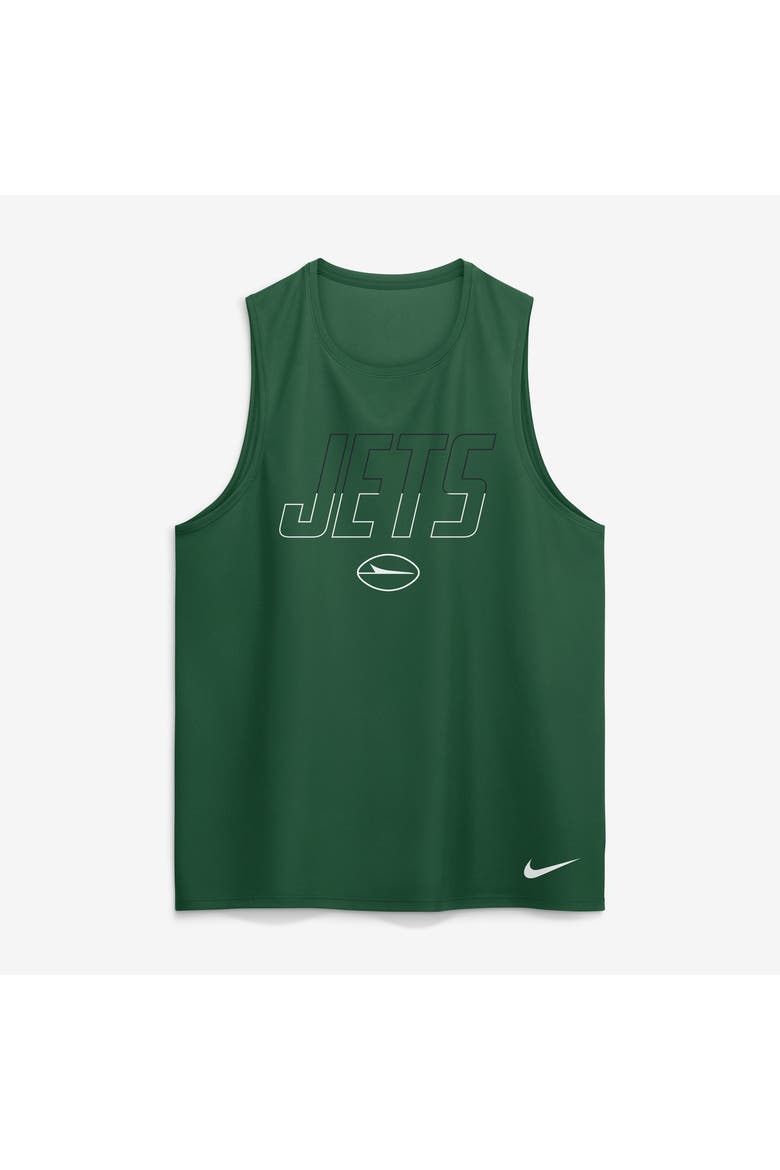 Men's Nike Green New York Jets Kickoff Miler Dri-FIT Tank​ Top, Alternate, color, Green