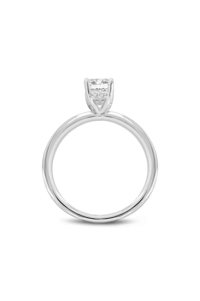 Countess 14K White Gold Emerald Cut Lab Grown Diamond Hidden Halo Engagement Ring - 1.05 ctw, Alternate, color, 14K White Gold