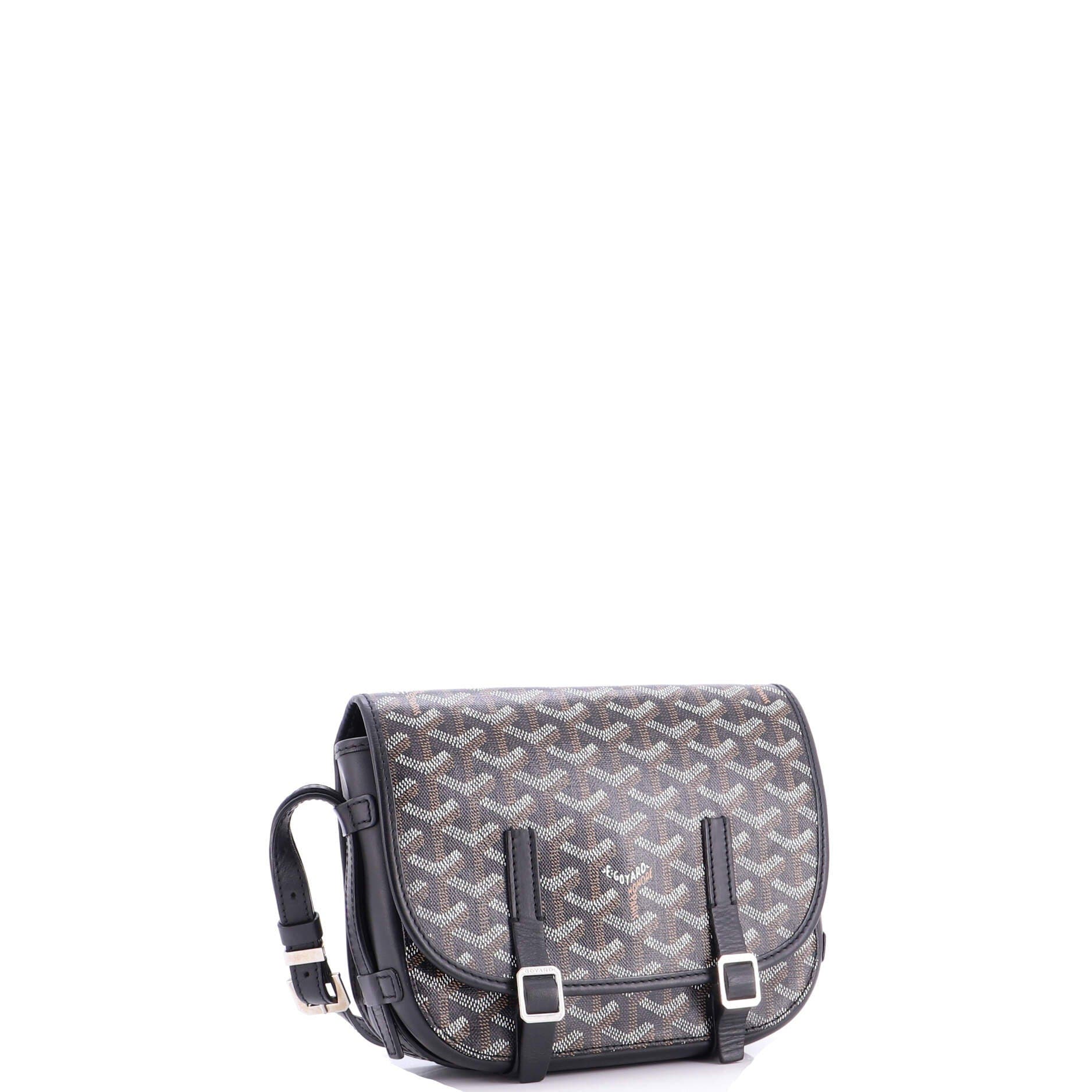 Pre-Owned Goyard Belvedere Messenger Bag Coated Canvas PM, Alternate, color, Black