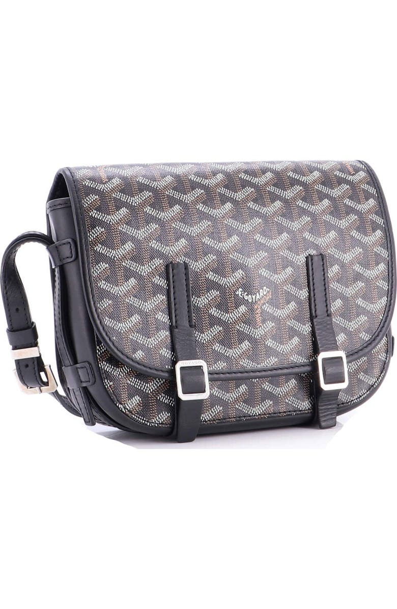 Pre-Owned Goyard Belvedere Messenger Bag Coated Canvas PM, Alternate, color, Black