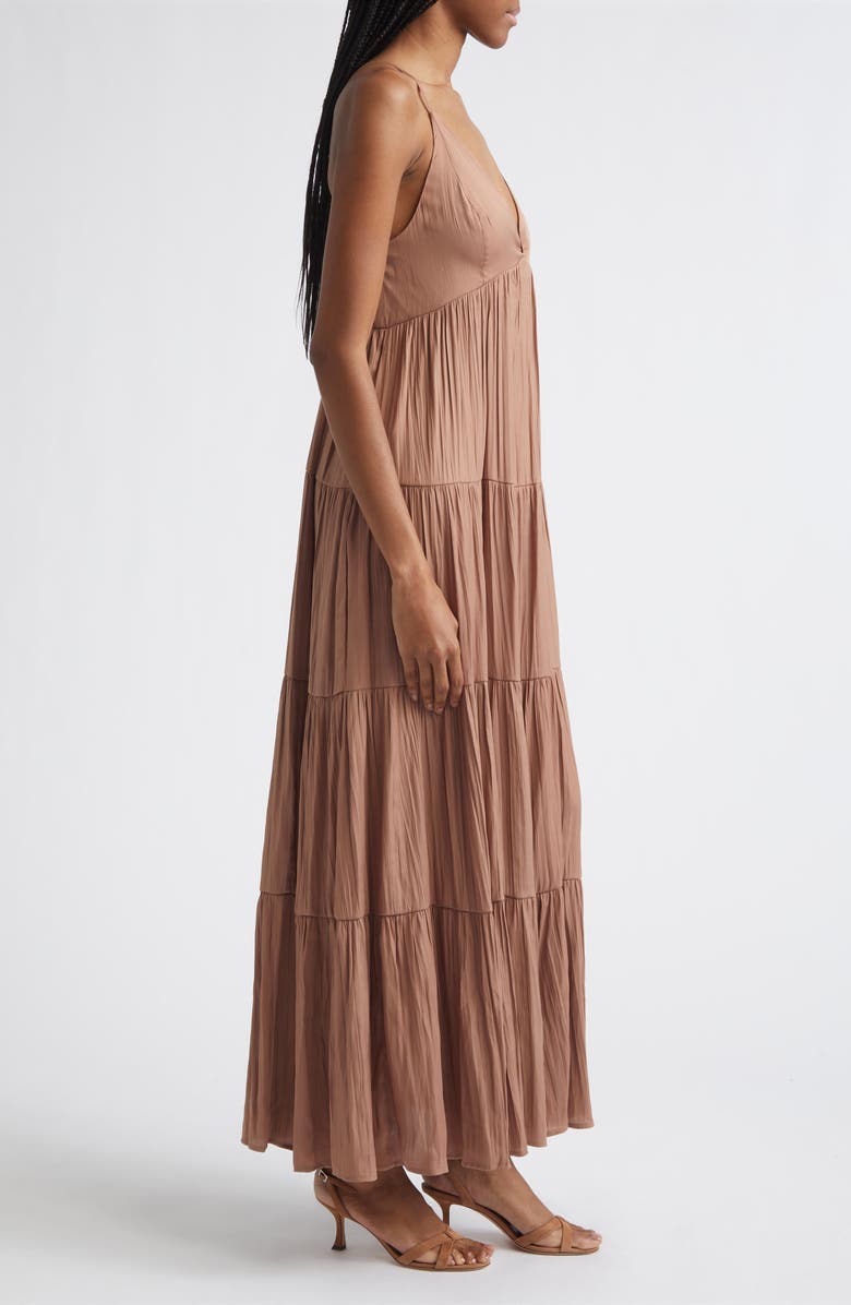 L'AGENCE Lua Tiered Maxi Sundress, Alternate, color, Hazelnut