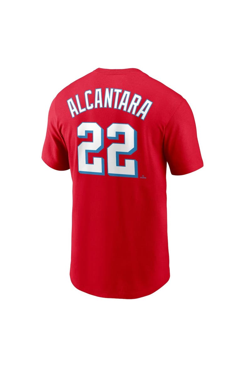 Men's Nike Sandy Alcantara Red Miami Marlins City Connect Name & Number T-Shirt, Alternate, color, Red