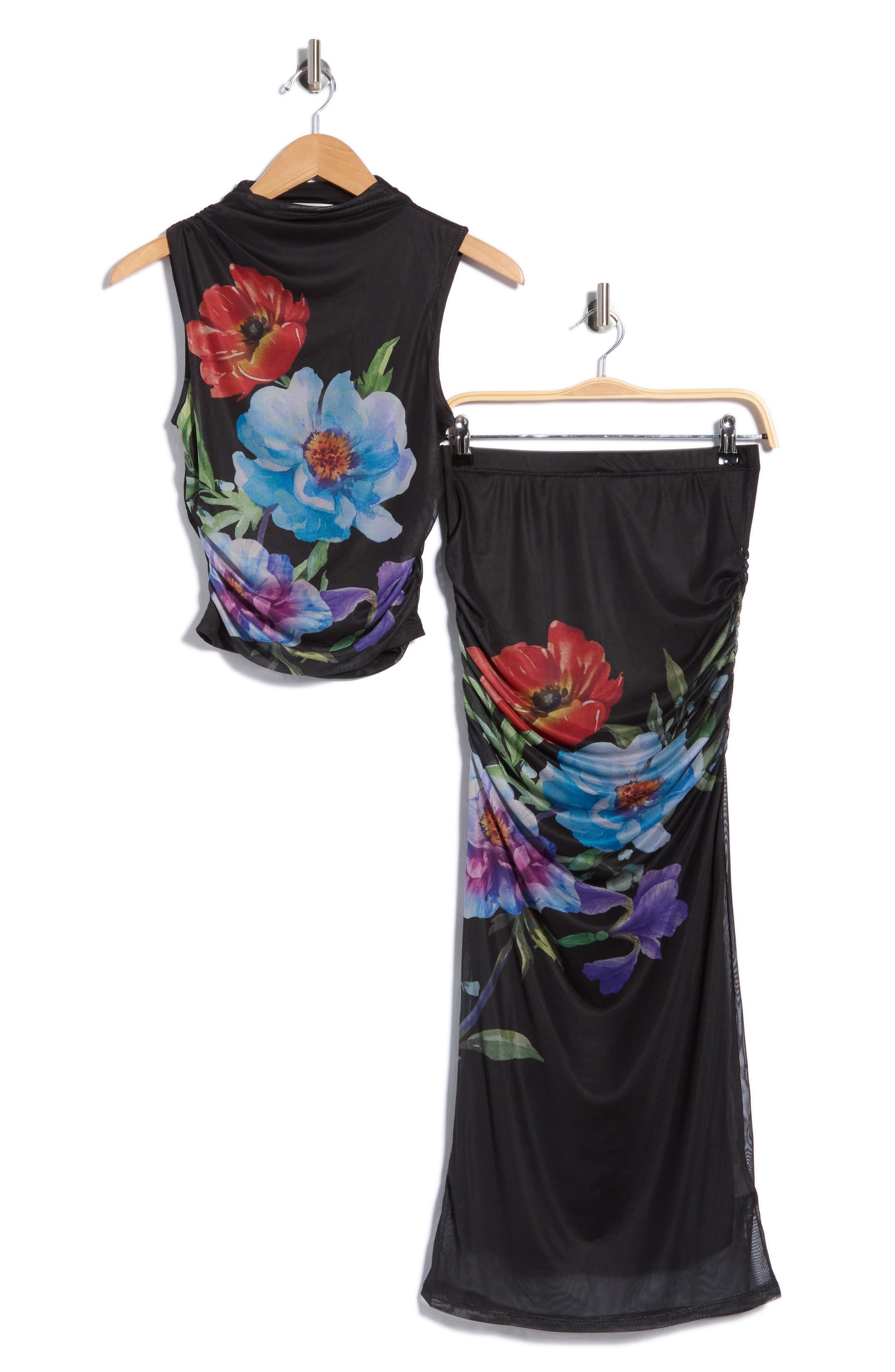 Funnel Neck Sleeveless Top and Maxi Skirt 2-Piece Set