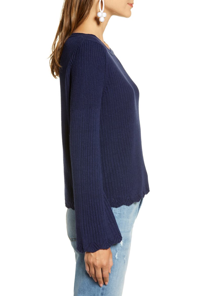 Bell Sleeve Sweater, Alternate, color, NAVY PEACOAT
