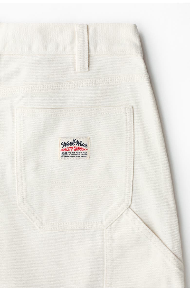 H&M Relaxed Fit Carpenter Shorts, Alternate, color, White