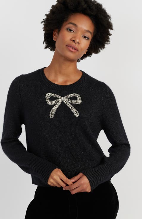 Embellished Bow Sweater
