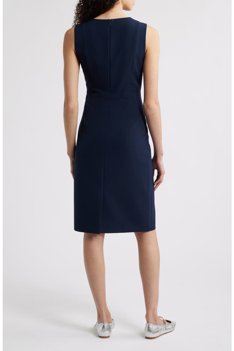 Meridian Twill Sheath Dress, Alternate, color, NAVY