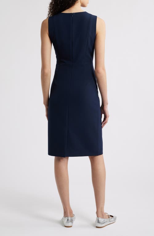 Kobi Halperin Meridian Twill Sheath Dress In Navy