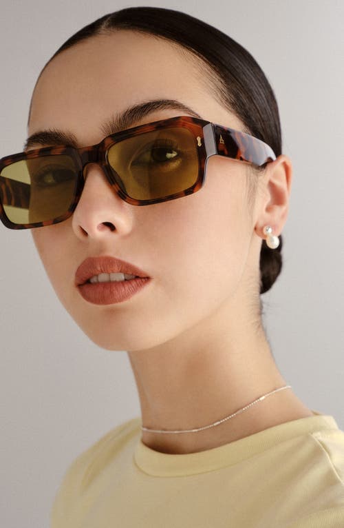 Aire Pluto 53mm Rectangular Sunglasses In Syrup Tort/sage Tint