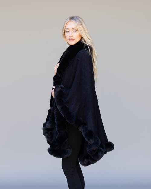 Le Fafo Julia Poncho Cape In Blue