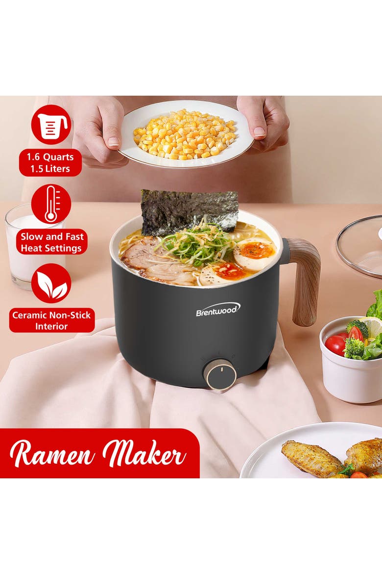 1.5 L Multi-Function Electric Hot Pot Cooker in Black, Alternate, color, Black