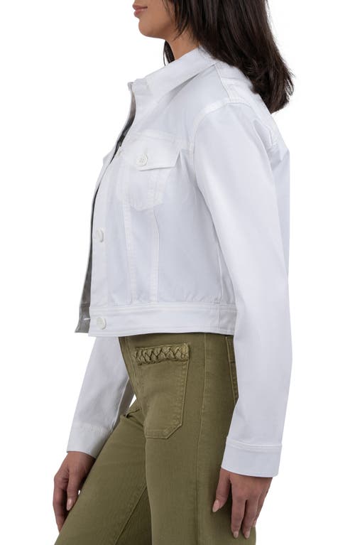 Kut From The Kloth Rumi Crop Denim Trucker Jacket In White
