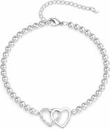 Donatello Gian Crystal Heart Bead Bracelet