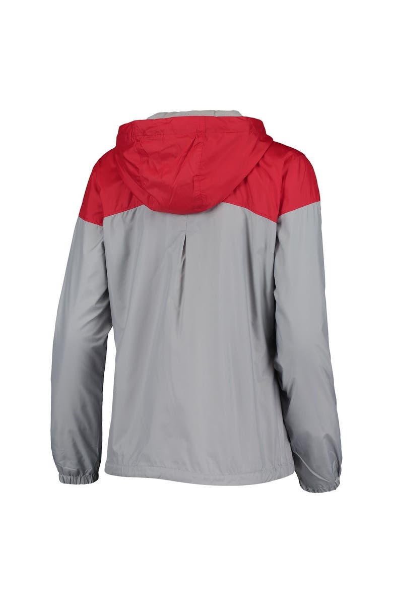 Columbia Women's Columbia Scarlet/Gray Ohio State Buckeyes Flash Forward Lined Full-Zip Windbreaker Hoodie Jacket, Alternate, color, 