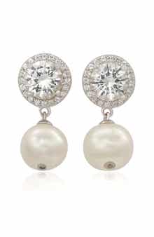 SUZY LEVIAN Sterling Silver Freshwater Pearl Drop Earrings