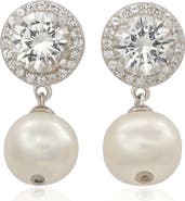 SUZY LEVIAN Sterling Silver Freshwater Pearl Drop Earrings