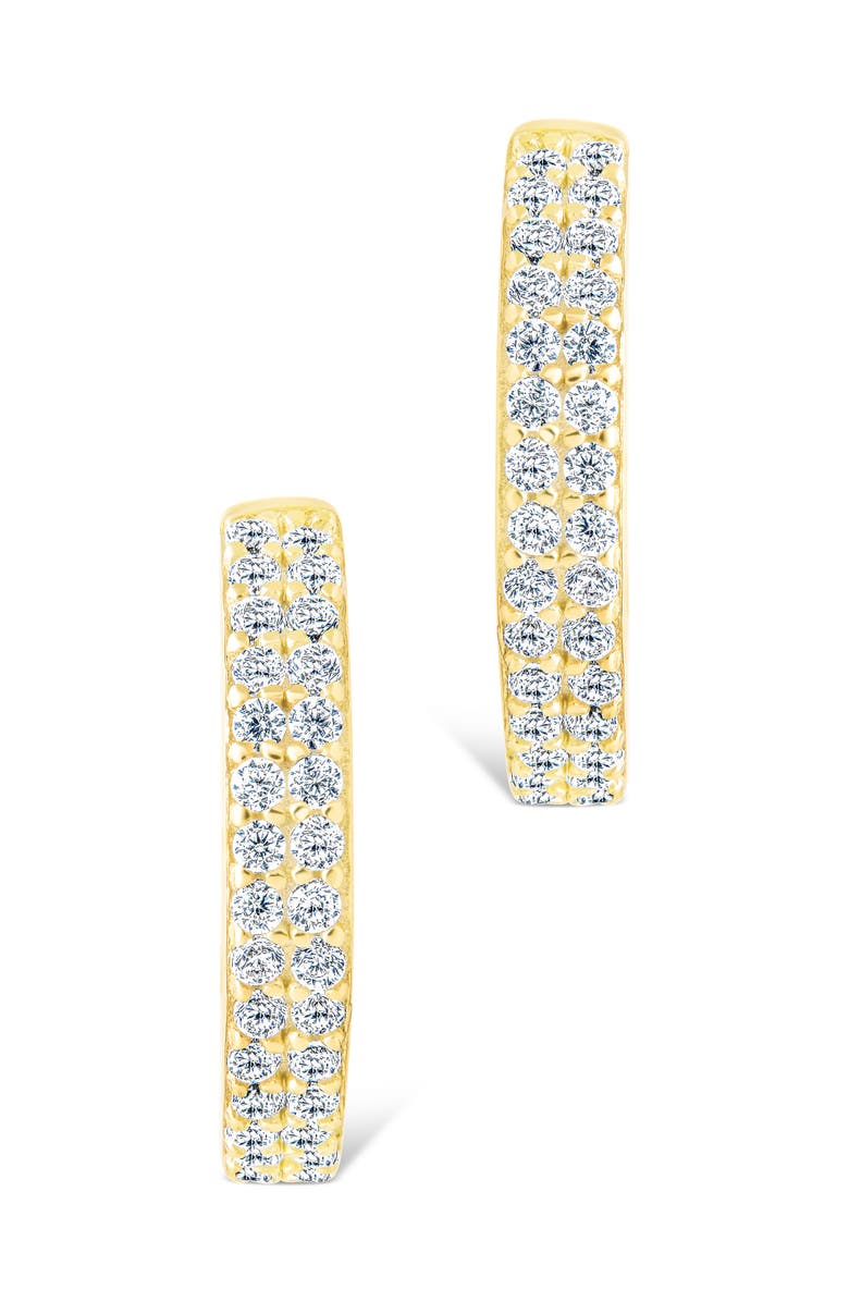 Sterling Forever Emerson Cubic Zirconia Hoop Earrings, Alternate, color, Gold