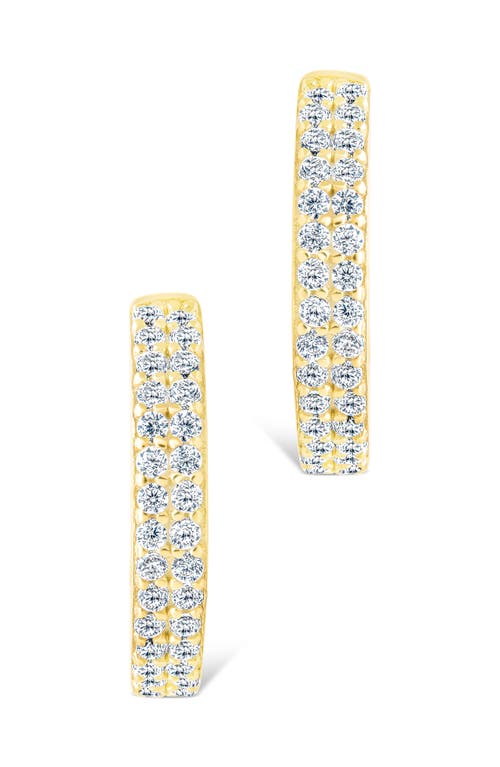 Sterling Forever Emerson Cubic Zirconia Hoop Earrings In Brown