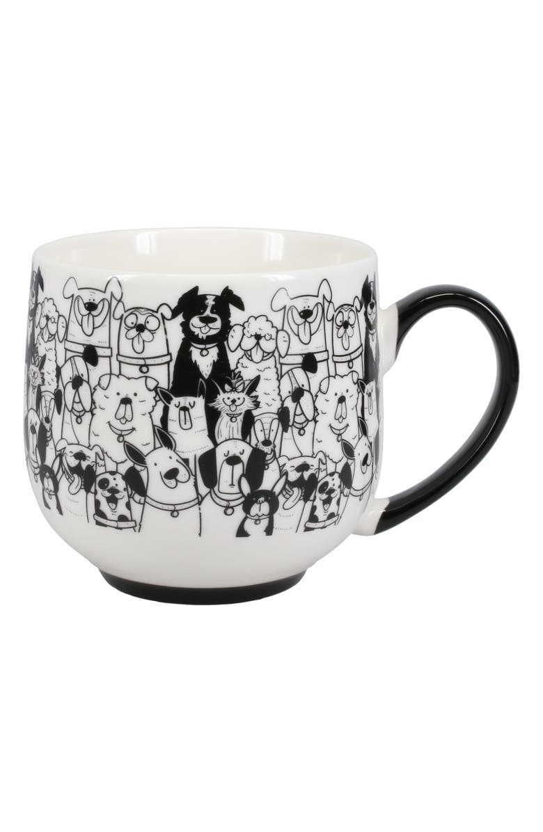 BIA Cordon Bleu Paws Cafe Set of 4 Porcelain Mugs, Alternate, color, Black/ White