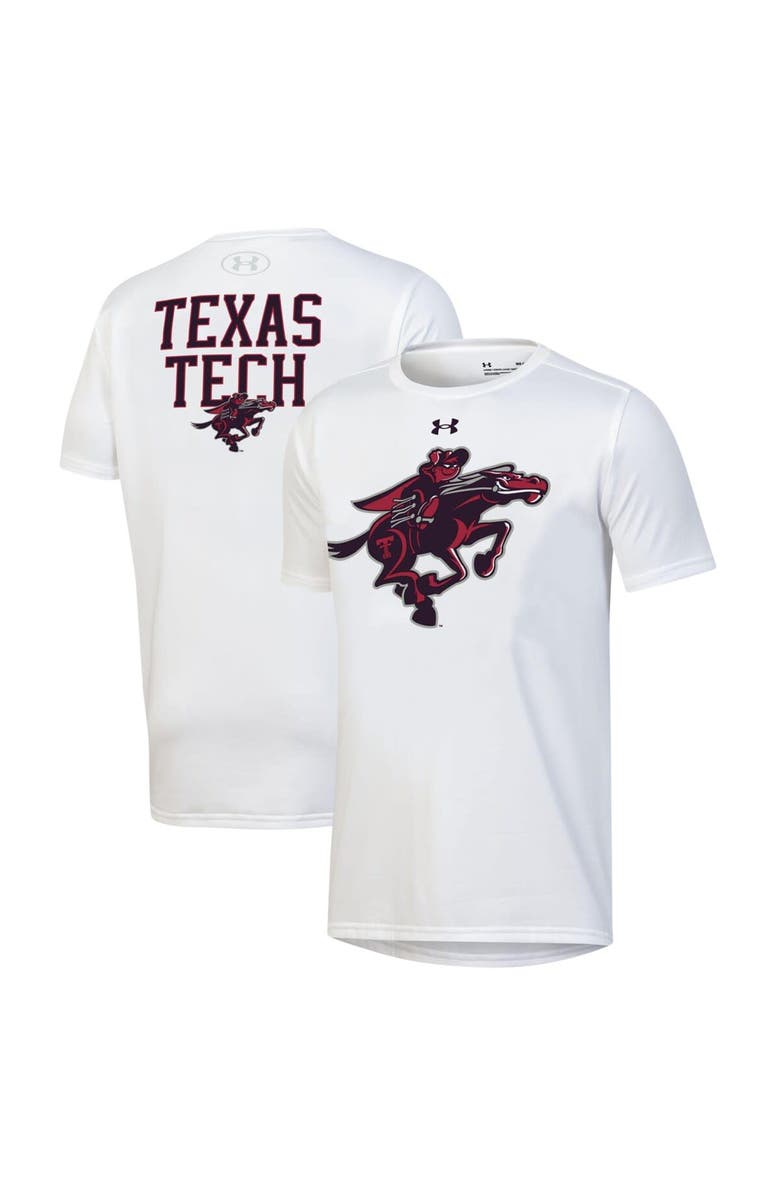 Under Armour Youth Under Armour White Texas Tech Red Raiders Gameday Oversized Logo Performance T-Shirt, Main, color, 