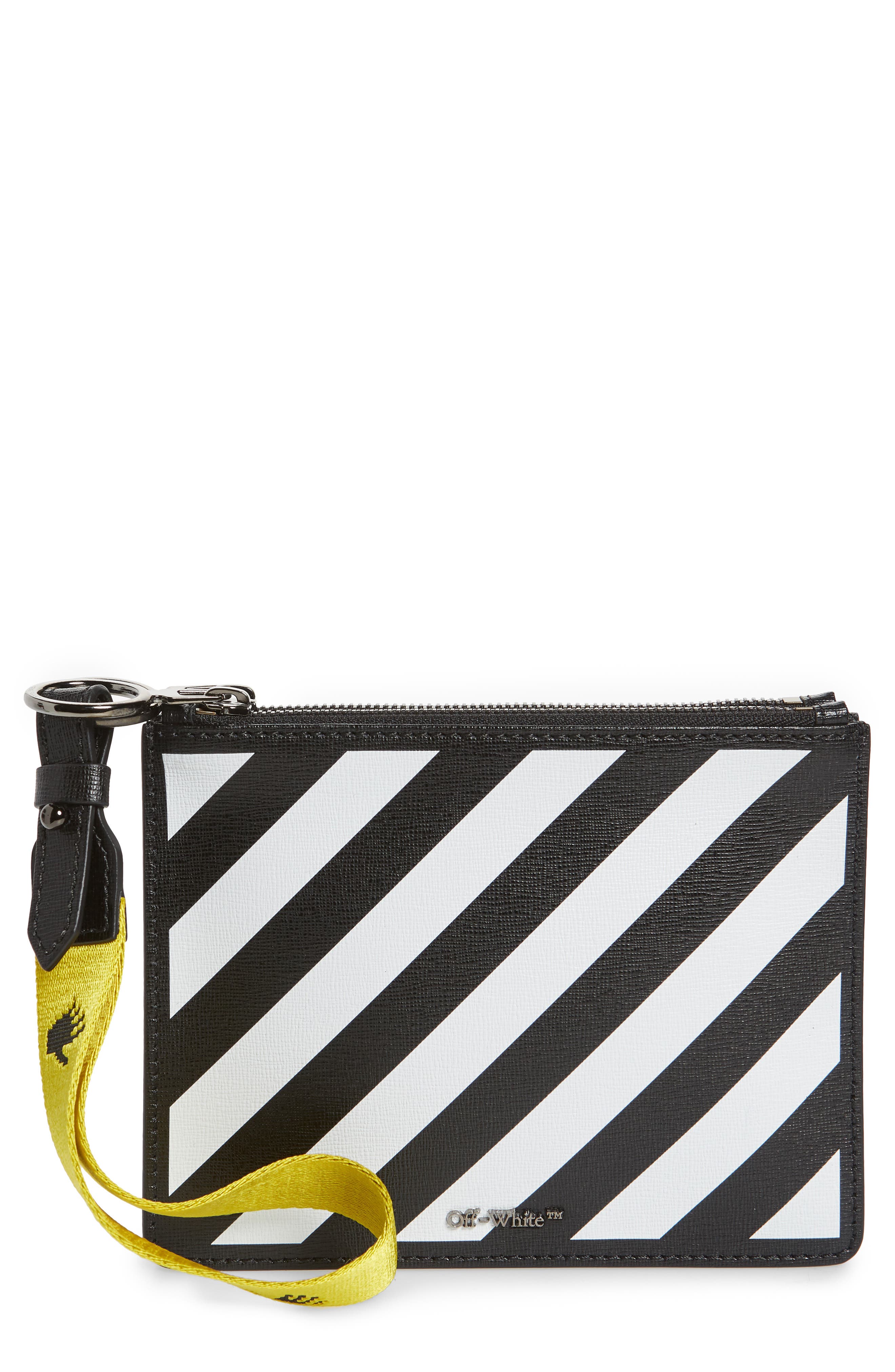 Off-White Diagonal Set of 2 Leather Pouches, Main, color, 