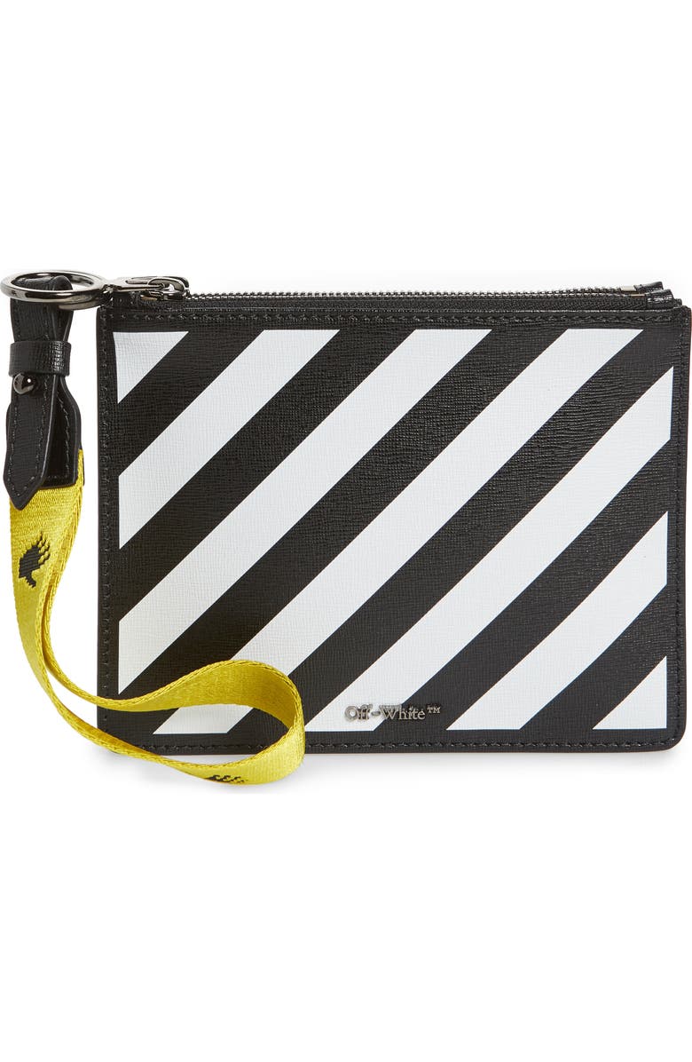 Off-White Diagonal Set of 2 Leather Pouches, Main, color,