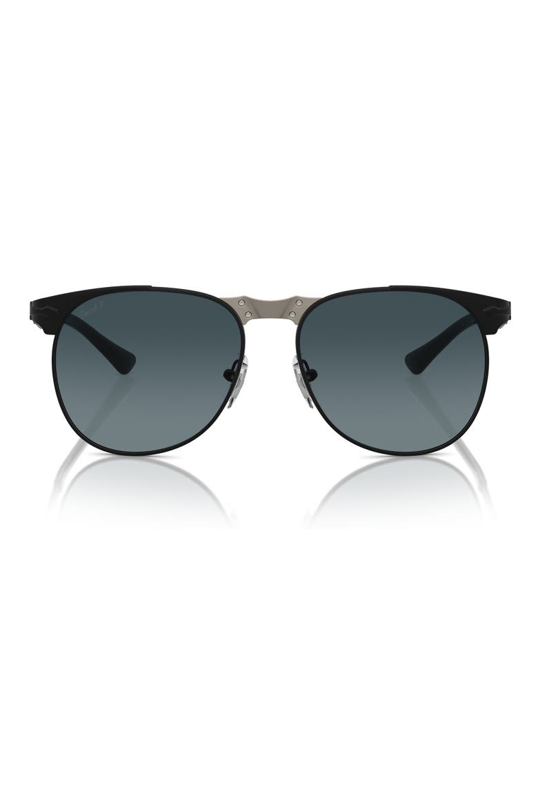 57mm Polarized Pilot Sunglasses, Alternate, color, BLACK