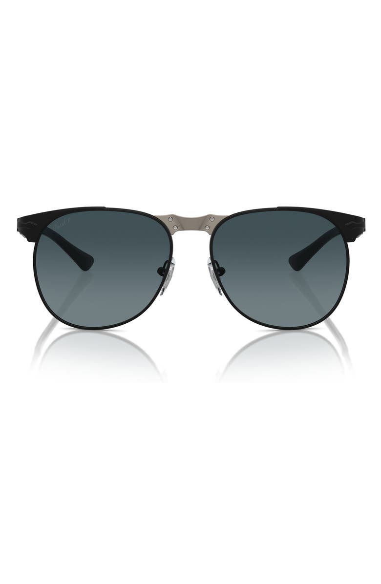 Persol 56mm Gradient Polarized Pilot Sunglasses, Alternate, color, Black