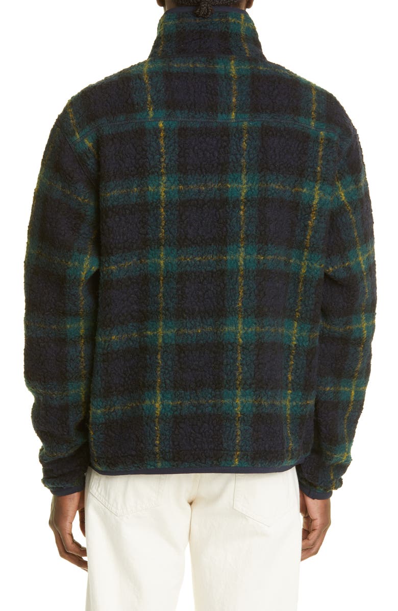 Drake's Plaid Bouclé Fleece Zip Jacket, Alternate, color, 