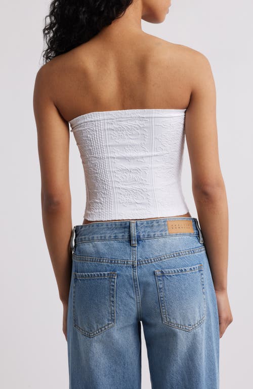 Bdg Urban Outfitters Tapestry Crop Tube Top In White