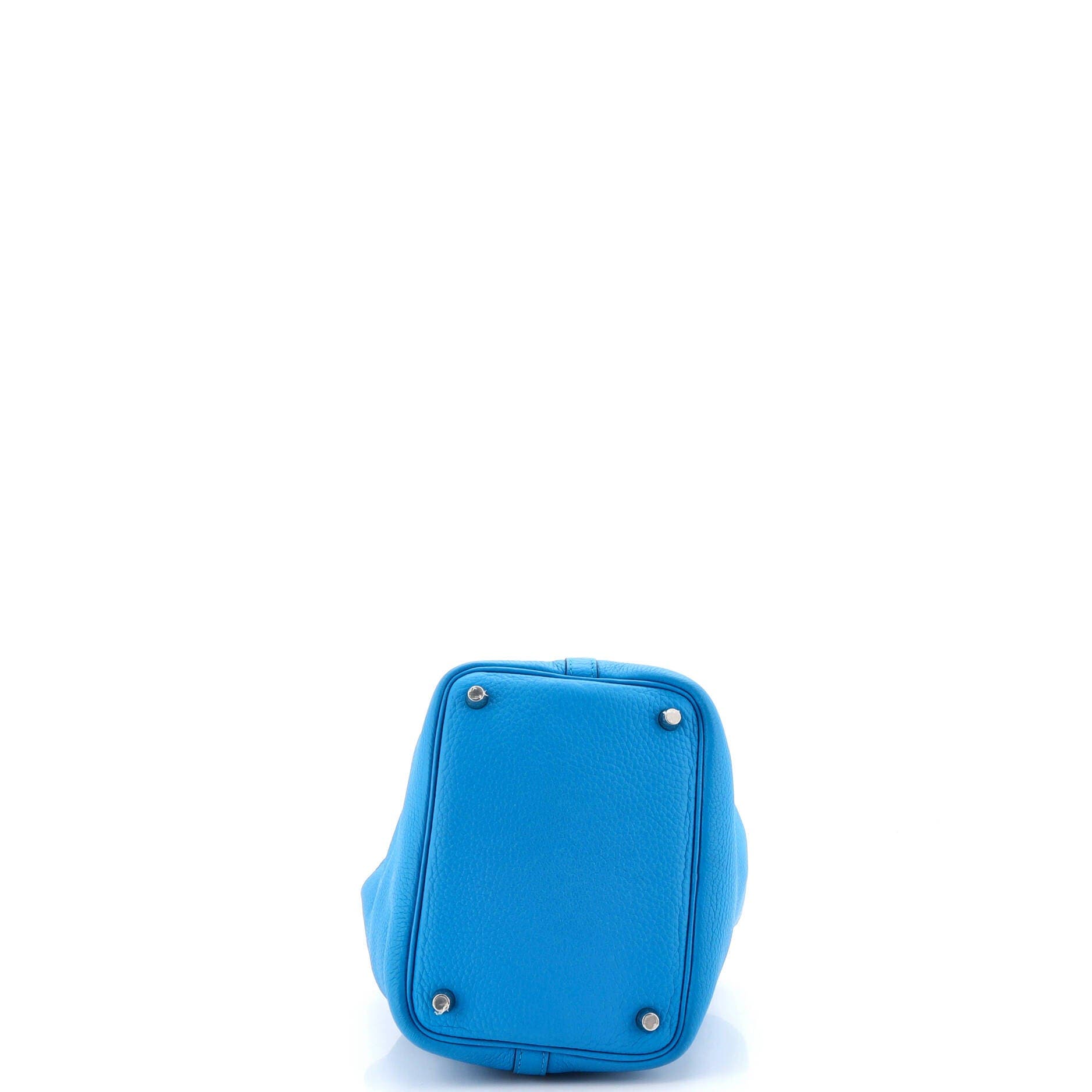 Pre-Owned Hermes Eclat Picotin Lock Bag Clemence PM, Alternate, color, Bleu Frida