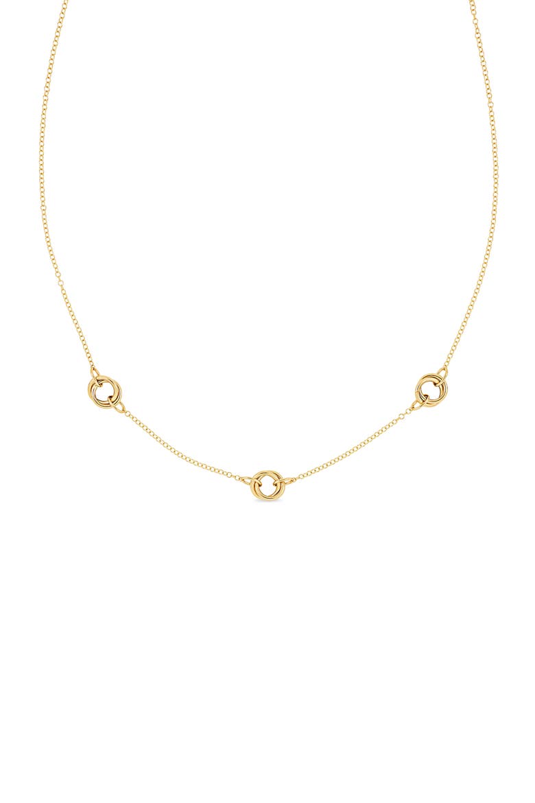 14k Gold Station Necklace, Main, color, 14K YELLOW GOLD