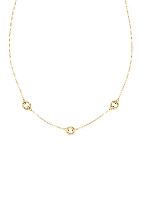 14k Gold Station Necklace