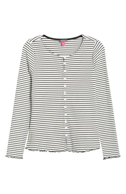 Stripe Stretch Cotton Knit Top