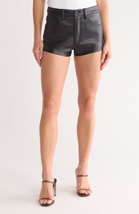 Micro Faux Leather Shorts (Regular & Plus)