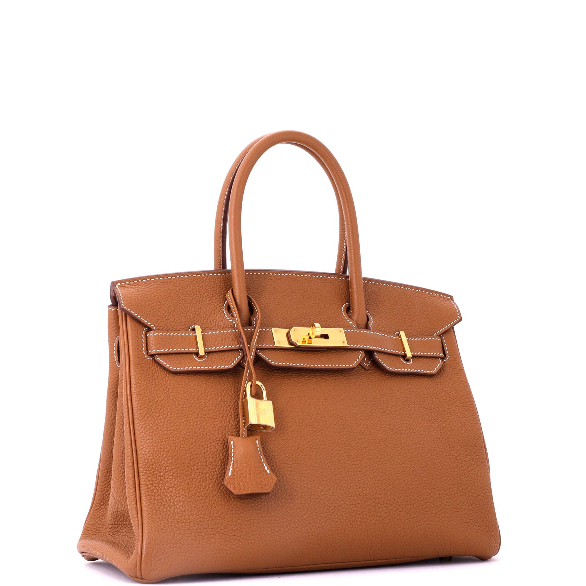 Pre-Owned Hermes Birkin Handbag Brown Togo with Gold Hardware 30, Alternate, color, Gold