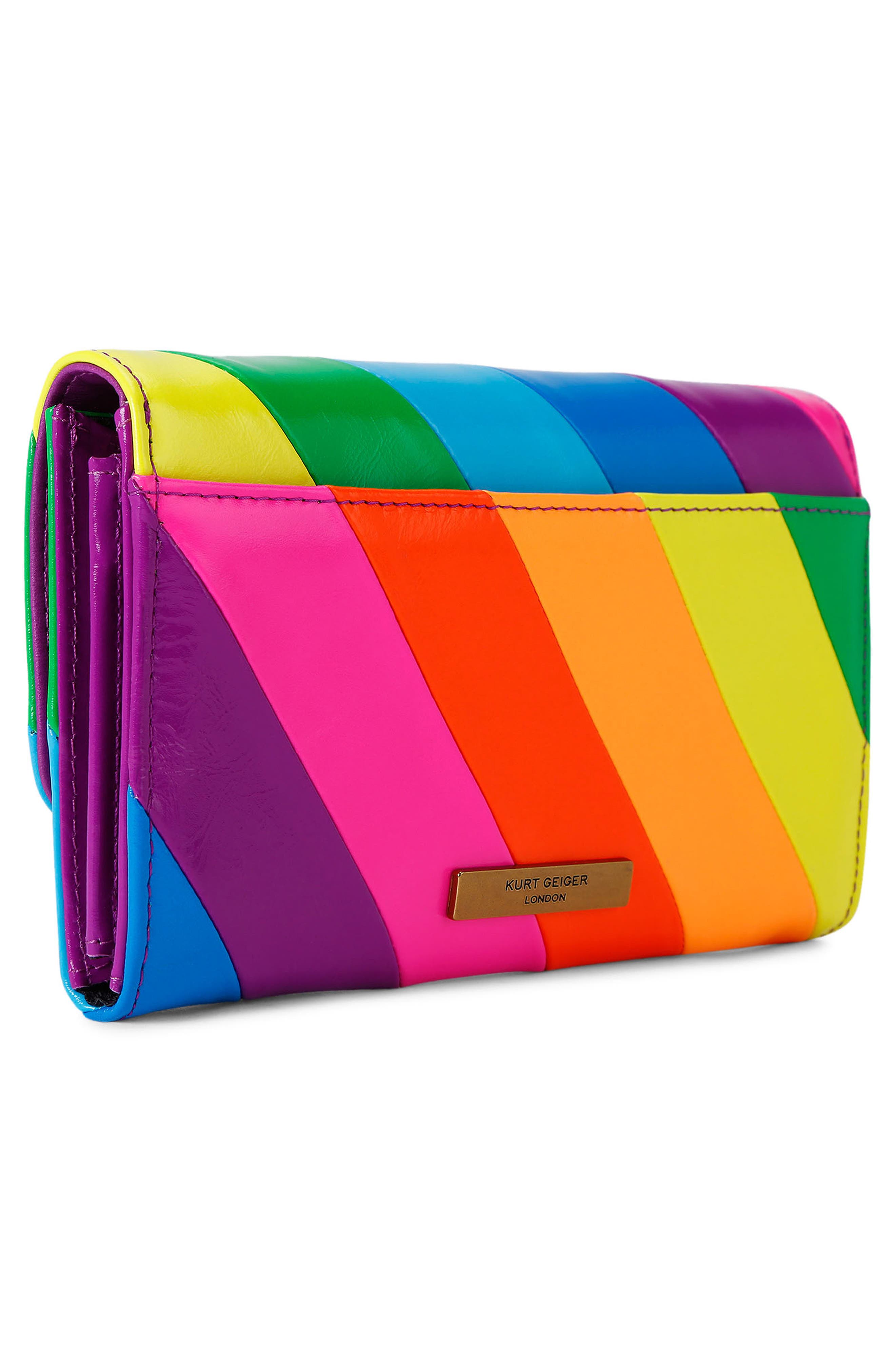 Kurt Geiger London Kensington Leather Wallet On a Chain, Alternate, color, 