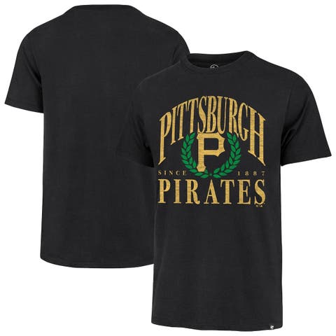 Men's '47 Black Pittsburgh Pirates Pitchout Franklin T-Shirt