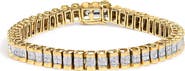 Haus of Brilliance 14K Gold 3.0 Cttw Princess Cut Quad Invisible Set Tennis Bracelet