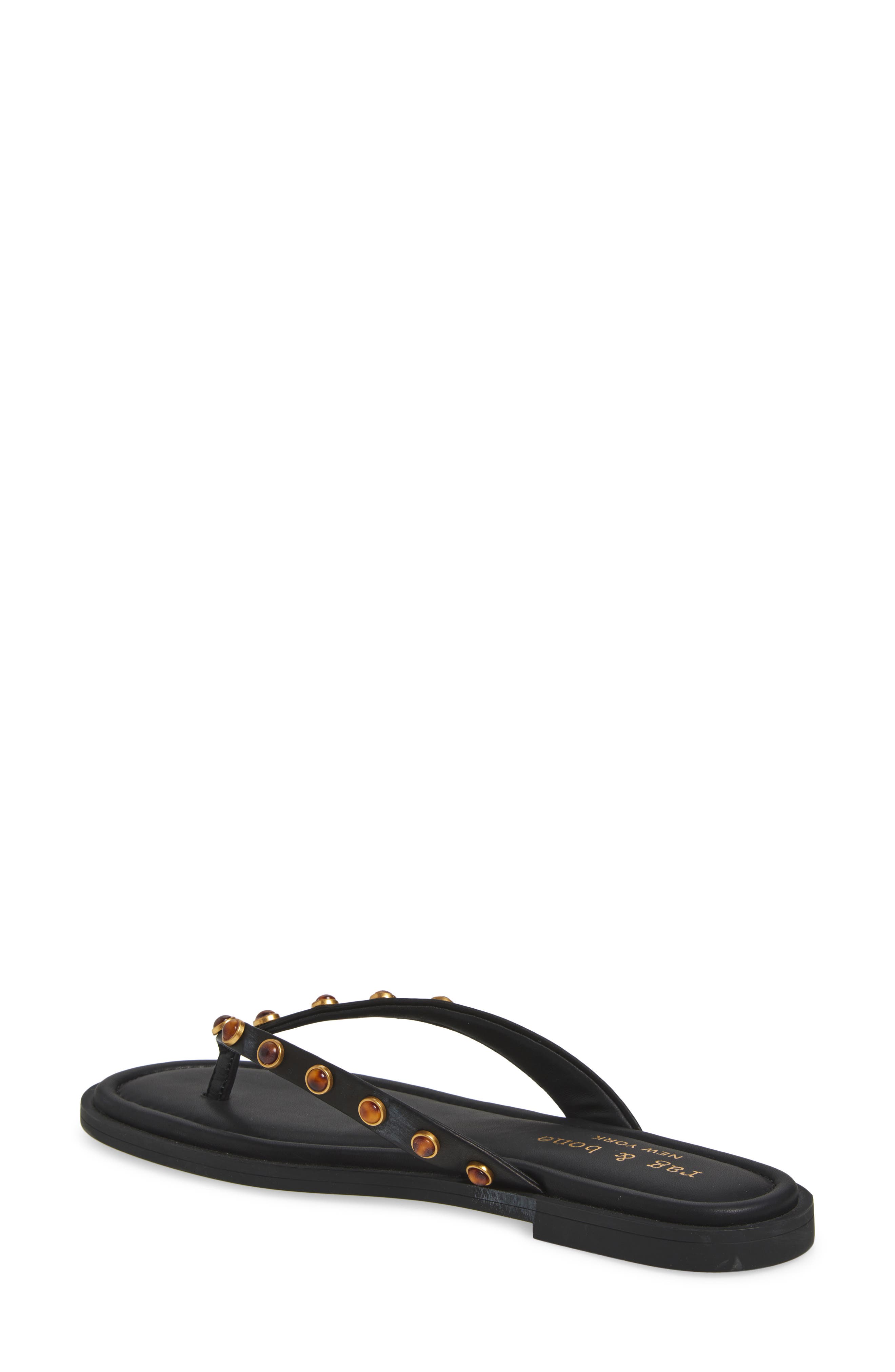 rag & bone Cabochon Gia Flip Flop, Alternate, color, Black