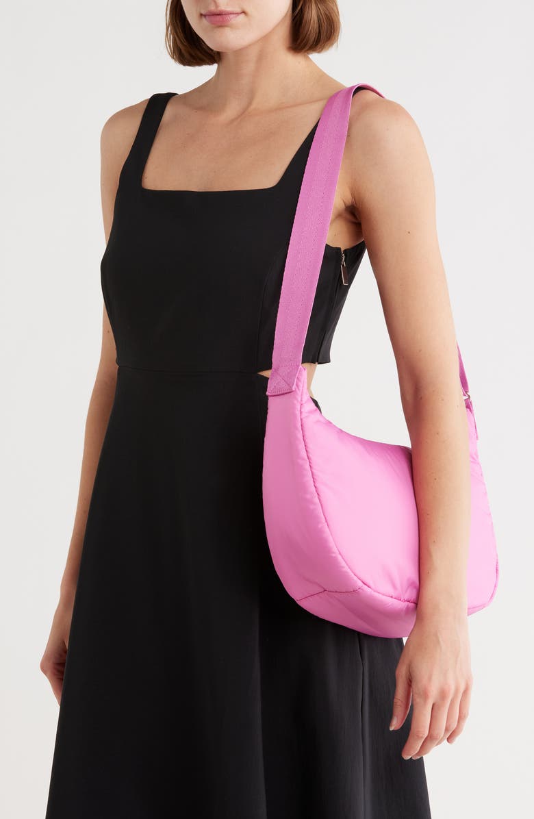 LeSportsac Crescent Crossbody Convertible Shoulder Bag, Alternate, color, Strawbery Pink Sheen