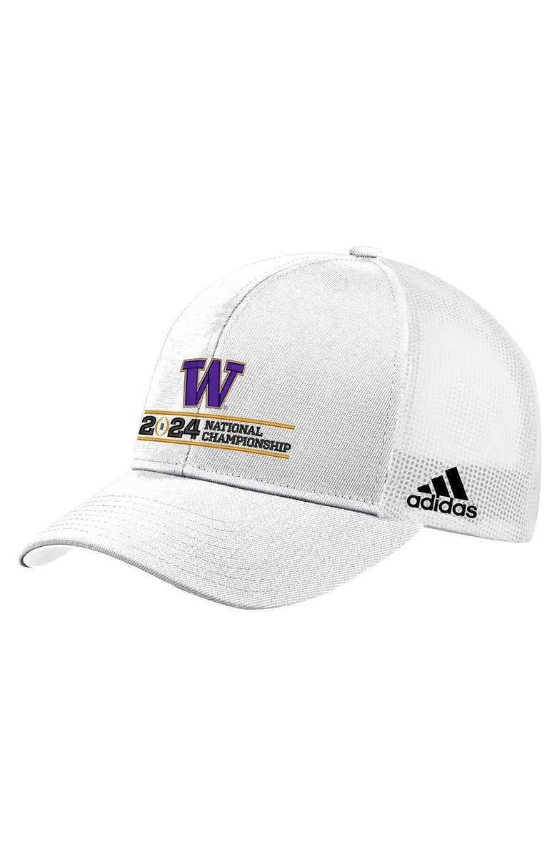 adidas Men's adidas  White Washington Huskies College Football Playoff 2024 Sugar Bowl Champions Trucker Adjustable Hat, Main, color, 